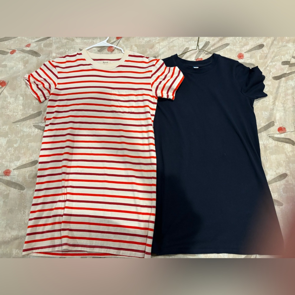 Womens Red & White Striped Short Sleeve Tee - Navy Tee Pack small t-shirt drsss